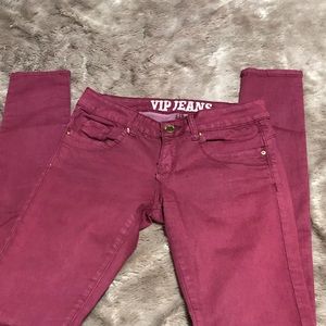 VIP Jeans..Burgundy, skinny, sz 3/4